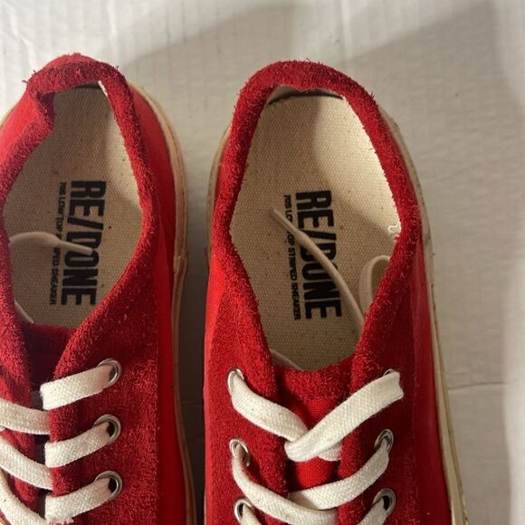 Re/done 70’s low top runner sneaker red/ white new without box 37 - Picture 8 of 9